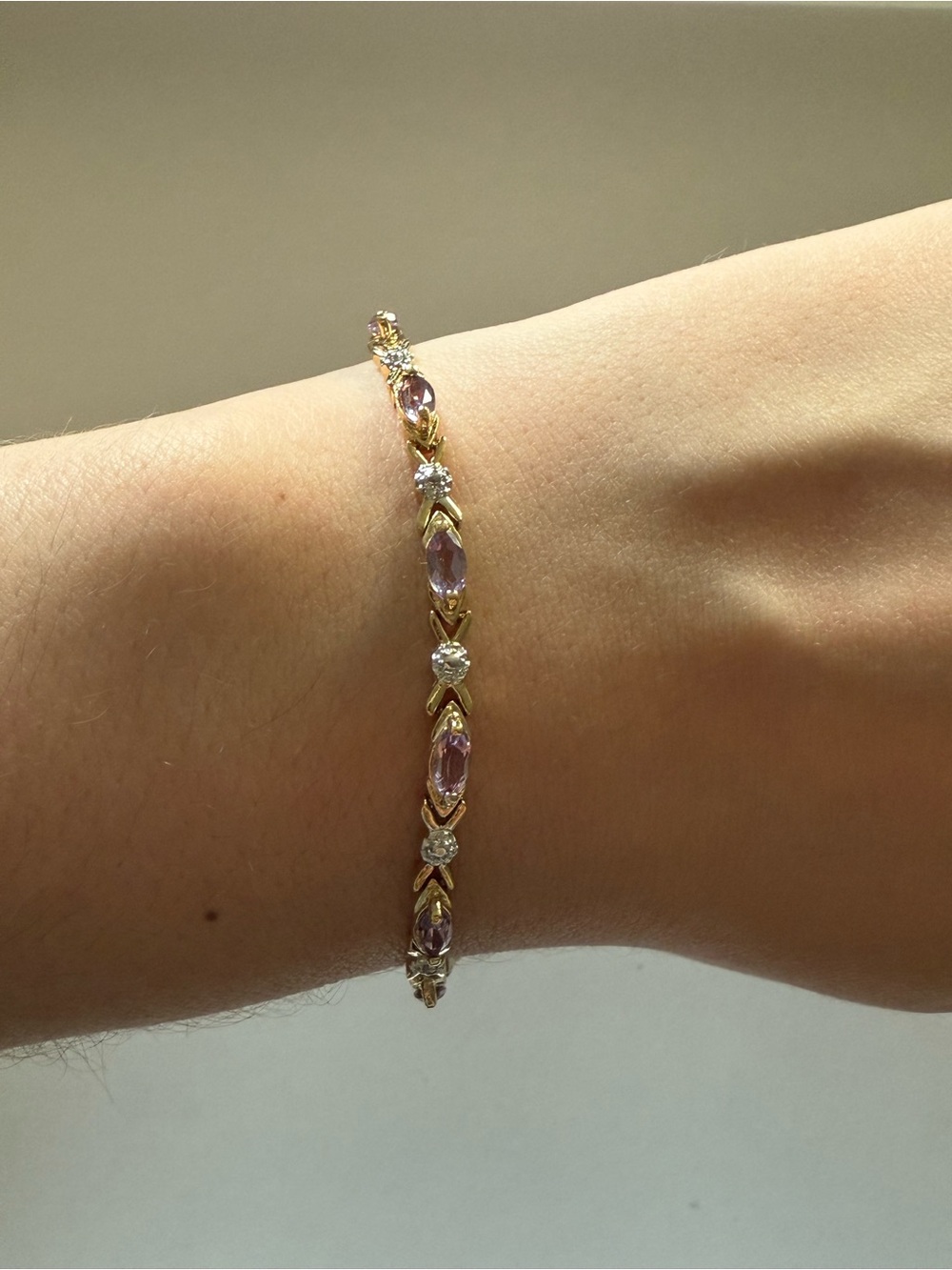 Gold-Tone Sterling Silver Tennis Bracelet